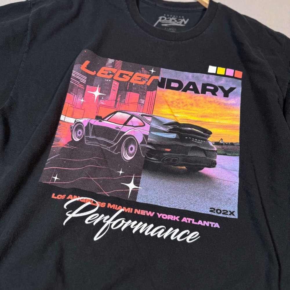 Popular Poison Legendary Performance Graphic Tee Black XL Racing Streetwear